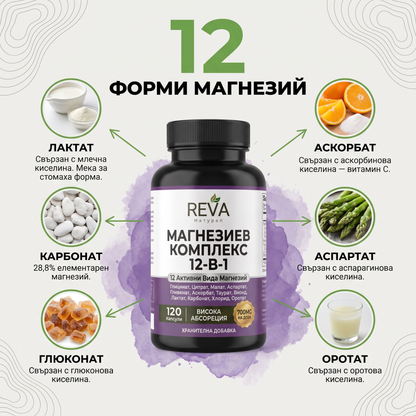 ВСИЧКИ 12 ФОРМИ МАГНЕЗИЙ В ЕДНА КАПСУЛА
