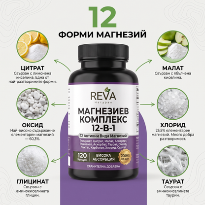ВСИЧКИ 12 ФОРМИ МАГНЕЗИЙ В ЕДНА КАПСУЛА